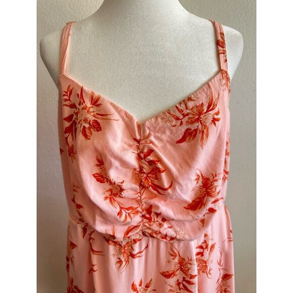Torrid Plus Size Challis Skater Mini Dress Pink‎ Floral Print Dress Size 0 Plus - Picture 7 of 11